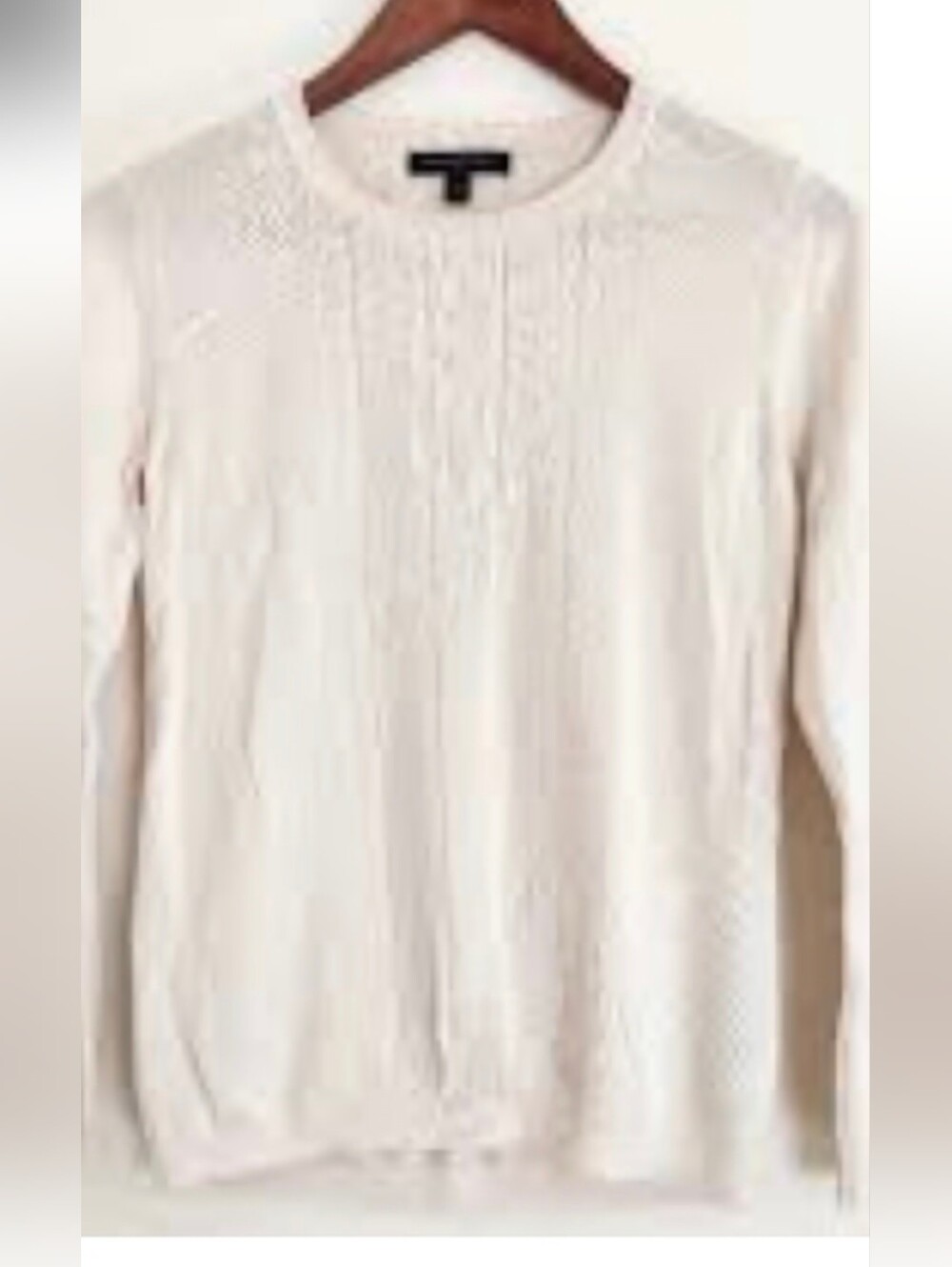 Banana Republic Textured Knit Crewneck Sweater in Cream Size Medium